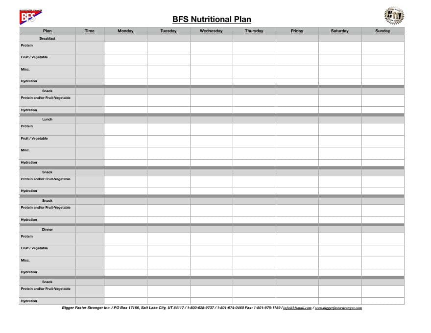 First page of Nutrition Plan (PDF preview)