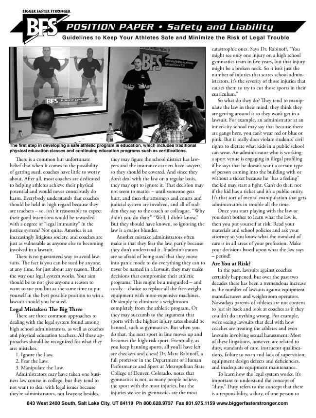 First page of Safety and Liability (PDF preview)
