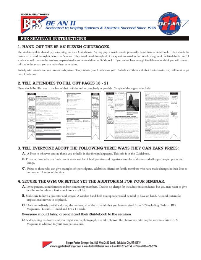 First page of Pre-Seminar Instruction (PDF preview)