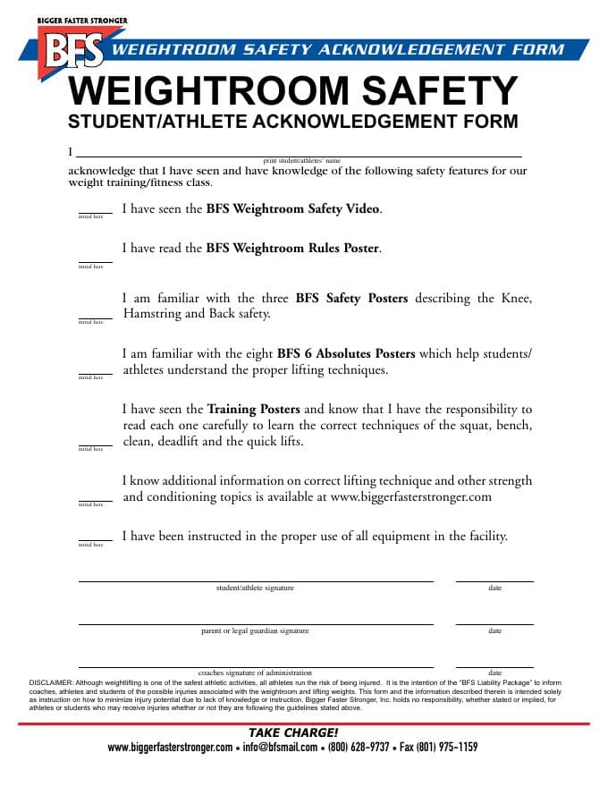 First page of Student Acknowledgment Form (PDF preview)